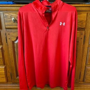 Large Under Armour Red 1/4 Zip